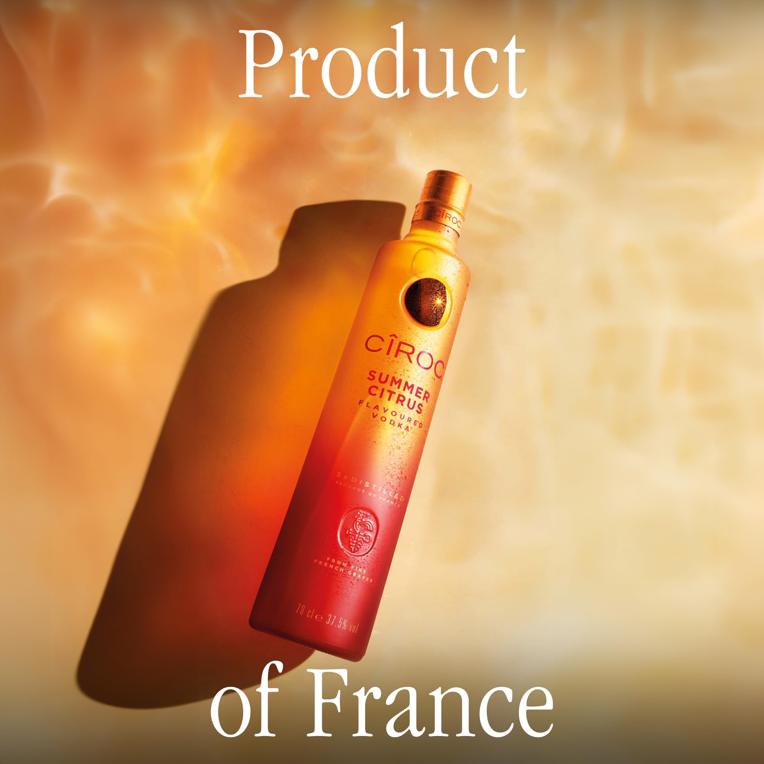 CîROC Summer Citrus, Ultra-Premium Wodka, Limitierte Sommer-Edition, Blutorangen- und Limettenaromen, 37.5% vol, 700ml Einzelflasche
