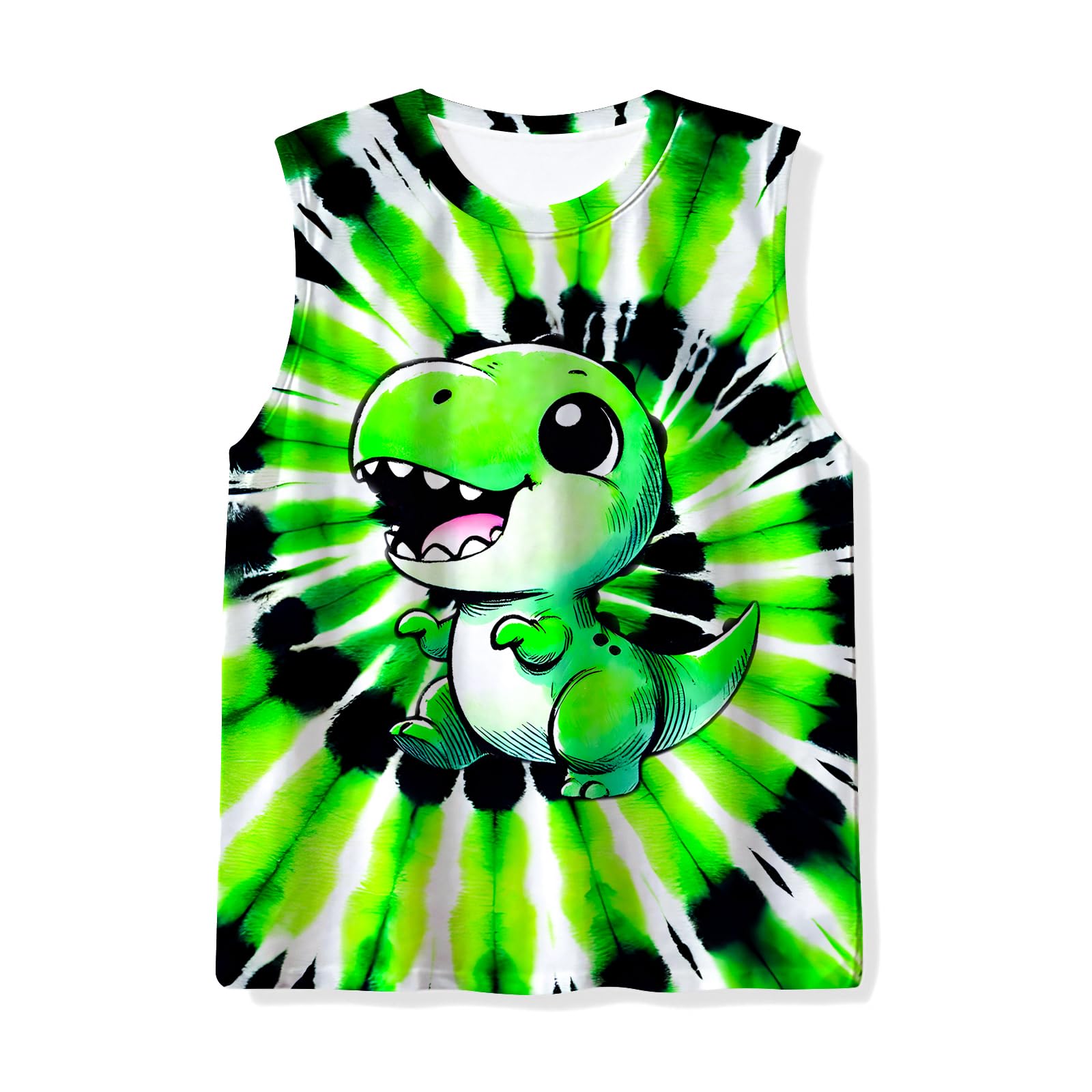 Kids Tie Dye Tank Tops Childrens Sleeveless T Shirts Hippies Tees for 5-14 Years Boys Girls