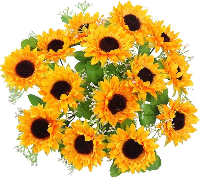 AmyHomie Artificial Flowers, Artificial Sunflower Bouquets