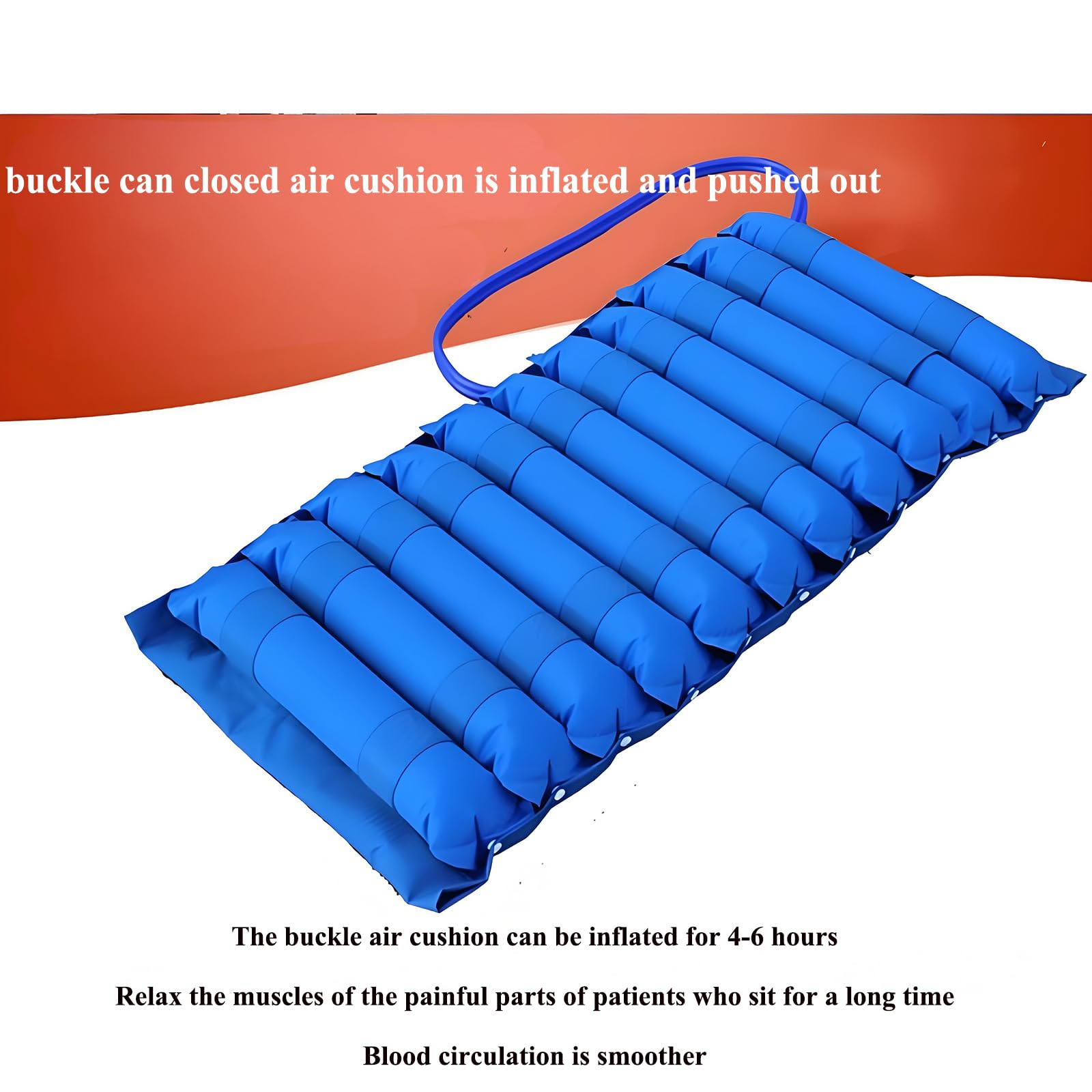 Cojín inflable para silla de ruedas con alivio de presión alternativo, bomba de aire silenciosa e intensidad ajustable para pacientes sedentarios