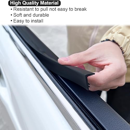 Miniatura 3 de DOTAATDW Tira de sellado de ventana de automóvil de 13.12 pies, tira de sellado de ventana en forma de V, universal, autoadhesiva, tira de goma para