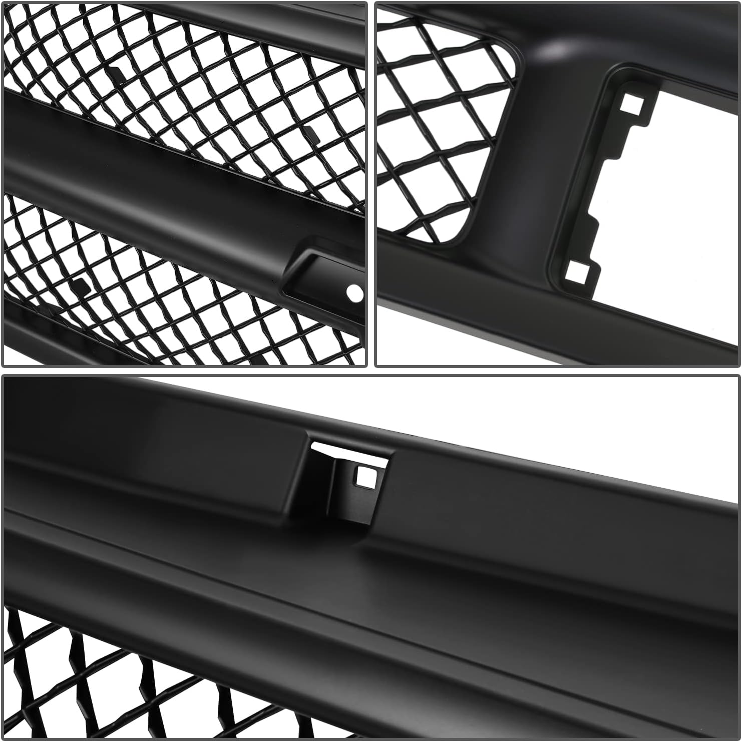 Auto Dynasty Front Bumper Grille Upper Lower Grill Guard Assembly Compatible with Chevy C/K 1500 2500 Suburban Blazer Tahoe 1994-2000, Black Meshed, ABS Plastic