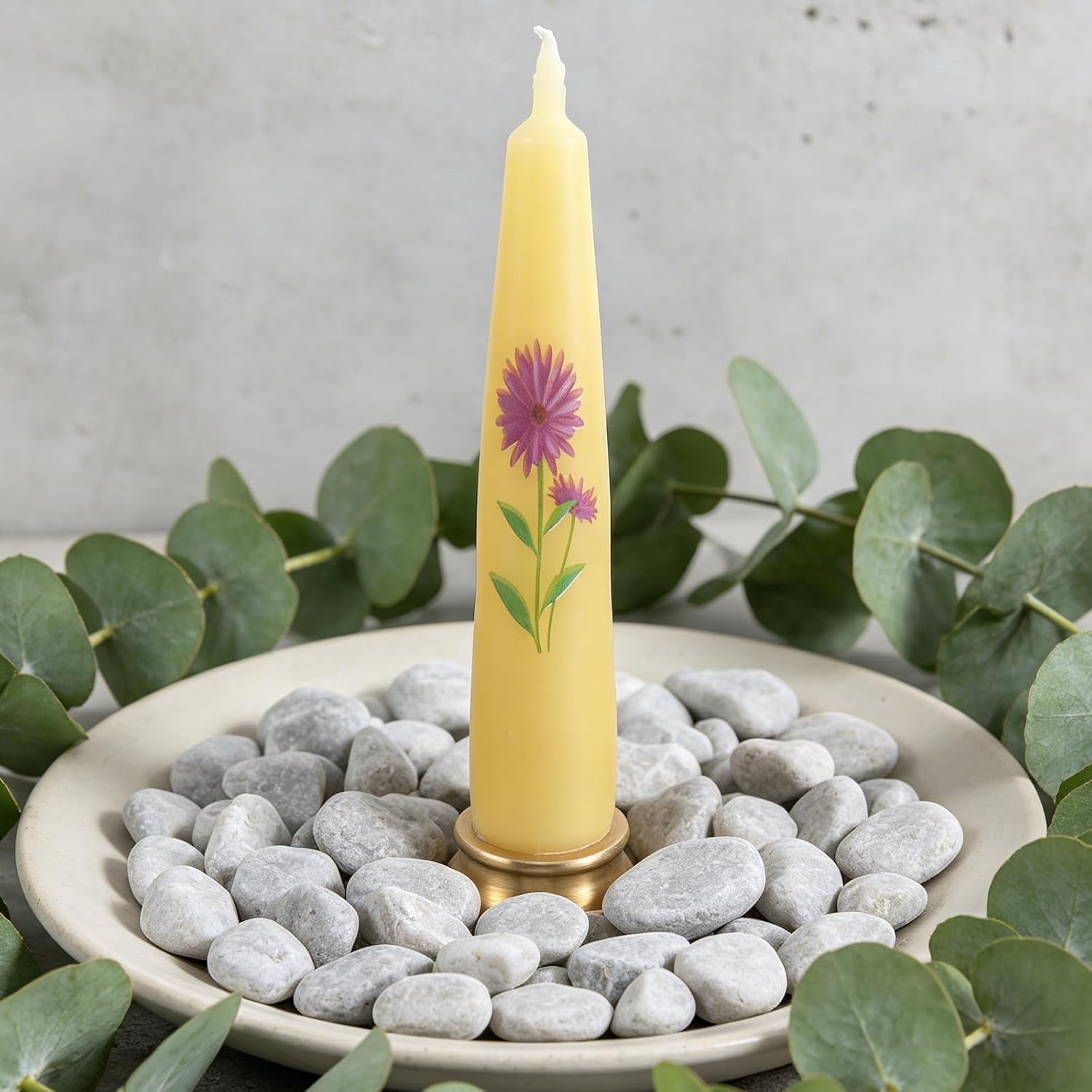 CHILDWEET 10pcs Yellow Wax Taper Candles for Relaxation and Meditation Soothing Portable Mini Candle Set for Buddhist Altar and Office Use