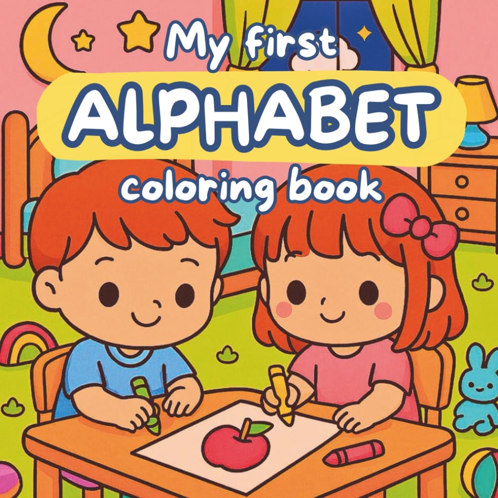 My first alphabet coloring book: fun learning with letters and animals