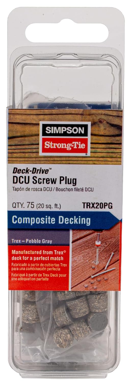 Simpson Strong-Tie TRX20PG Deck-Drive DCU Screw Plug Trex Pebble Gray (75-Qty)
