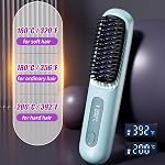 Portable Cordless Hair Straightener Brush, Go Brush Pro Straightening Comb for Travel, Mini Electric Rechargeable Hair Heated Brushes with Led Screen for Short Medium Long Curly Hair (Blue)