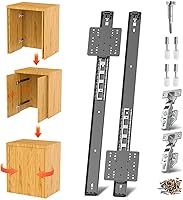 Vista 14 de Rieles para Puertas de Bolsillo, Riel para Puerta de Bolsillo de Gabinete, Bisagra para Puerta de Bolsillo, Herrajes para Riel de Puerta Pivotante