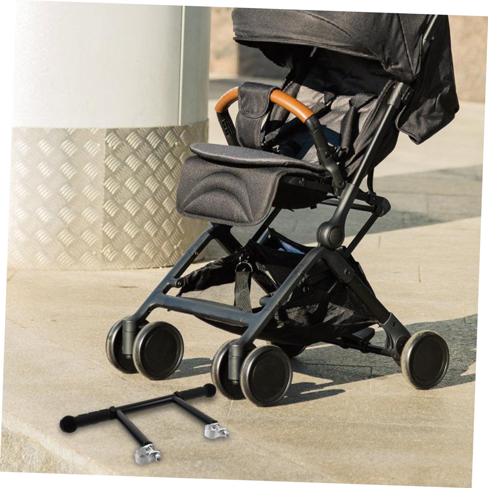 Extension de Poignée Poussette Robuste Réglable pour Tout- Accessoire Antidérapant Compatible avec Guidon Prolongateur de Guidon Poussette Confortable pour Parents