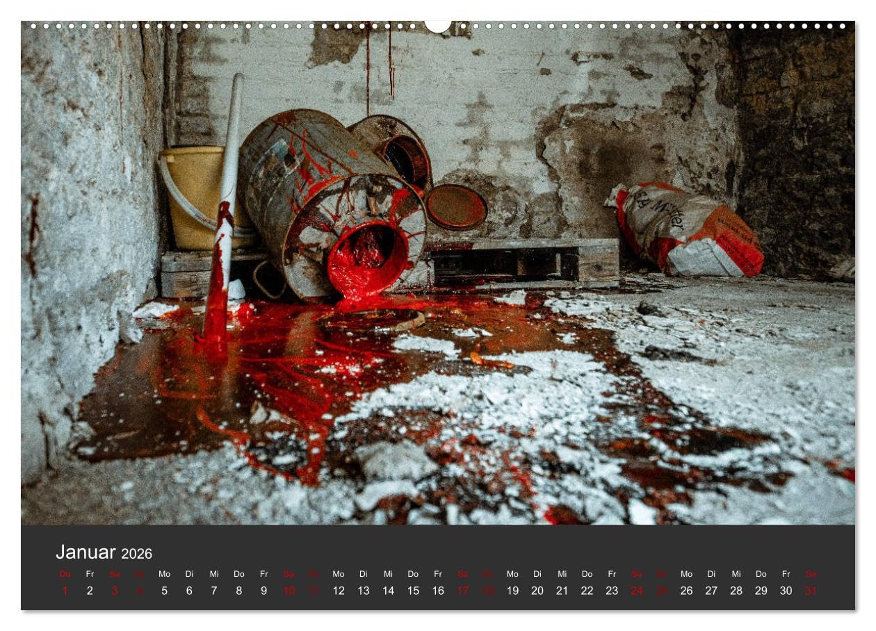 Verlassene Orte - Ein Lost Places Kalender (Wandkalender 2026 DIN A2 quer), CALVENDO Monatskalender: Lost Places Fotografien in verschiedenen verlassenen Gebäuden (CALVENDO Kunst)