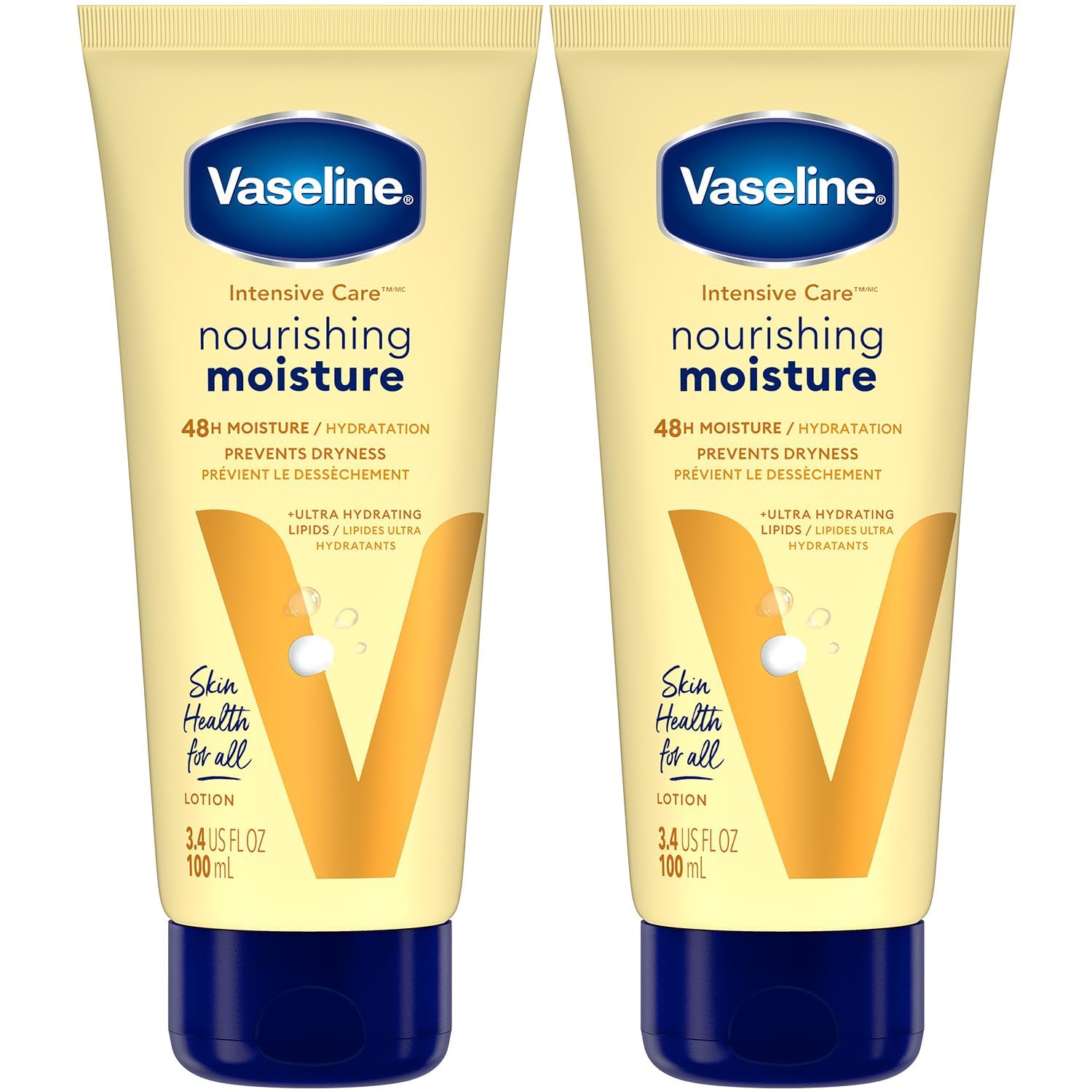 Lotion, Intensive Care Nourishing Moisture 2-Pack – Moisturizer with Oat Extract + Ultra-Hydrating Lipids for Healing Extremely Dry Skin, 3.4 Oz Ea