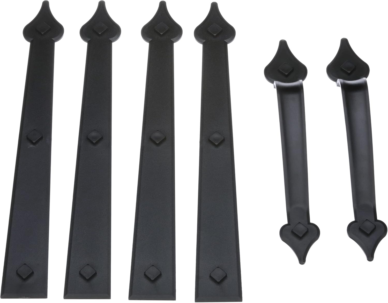 DURA-LIFT Ultra-Life Magnetic Decorative Carriage-Style Garage Door Accent Trim Hardware, (Four 16" Hinges, Two 12" Handles)