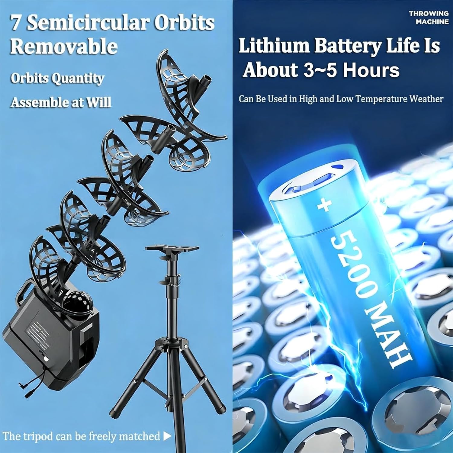 Automatic Tennis Ball Machine with Remote Control & Adjustable Tripod - Ideal Tennis Trainer for Beginners, Coaches & Players - Perfect for Practice Sessions