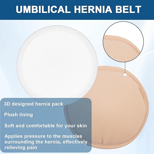 Miniatura 6 de Cinturón de hernia umbilical para hombres y mujeres, carpeta de soporte abdominal ajustable con almohadilla de soporte para hernias navales,