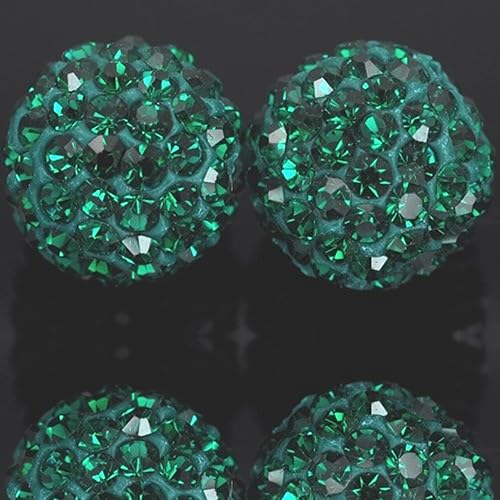 Miniatura 7 de RUBYCA Pave - Cuentas de arcilla de bola de cristal checo para joyería Shamballa (100 unidades, 0.472 pulgadas, JB negro)