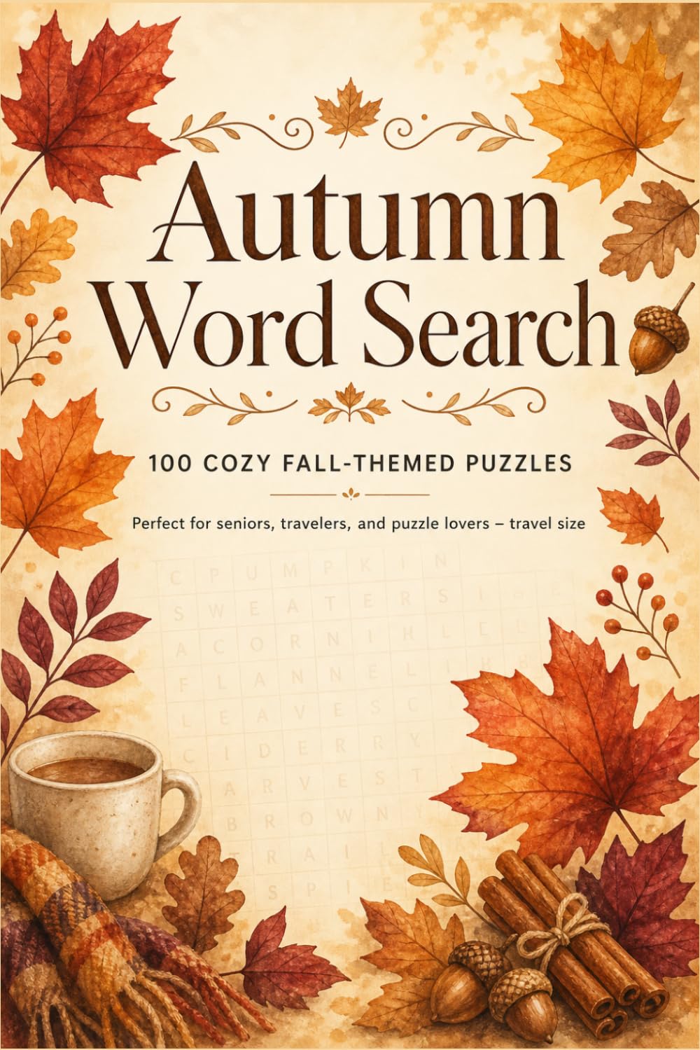 Autumn Word Search: 100 Cozy Fall-Themed Puzzles
