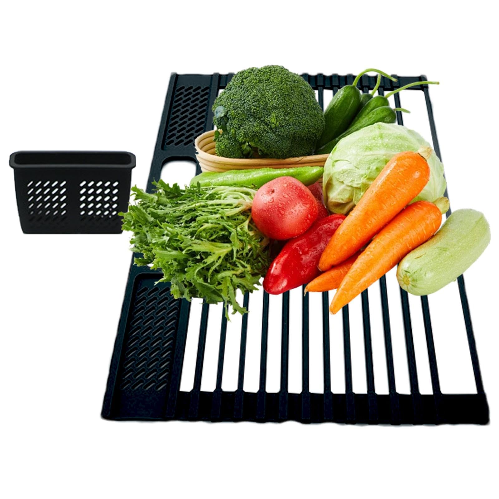 Scolapiatti arrotolabili, scolapiatti per lavello arrotolabile | supporto per piatti - scolapiatti sopra il lavello, scolapiatti arrotolabili da cucina, supporto per lavello