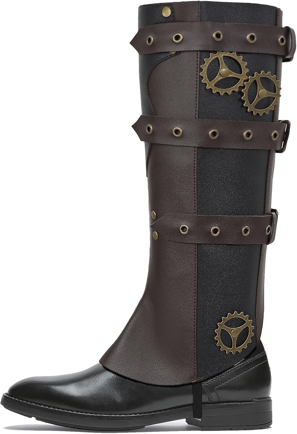 Steampunk Boot Covers Pirate Costume Renaissance Leg Armor Halloween Cosplay Accessory LARP