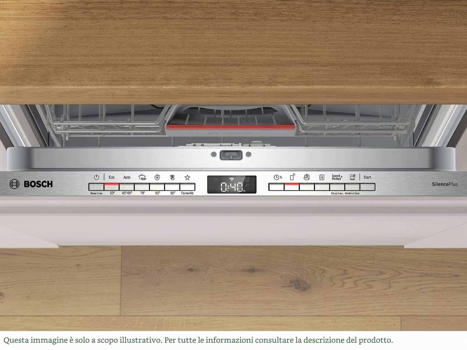 Bosch SBV4EVX08E Serie 4 Lavastoviglie Smart XXL Completamente Integrato 60 cm Cassetto Posate Lavastoviglie Lavastoviglie con Assistente Programma Molto Silenziosa Rackmatic Apertura Automatica Porta