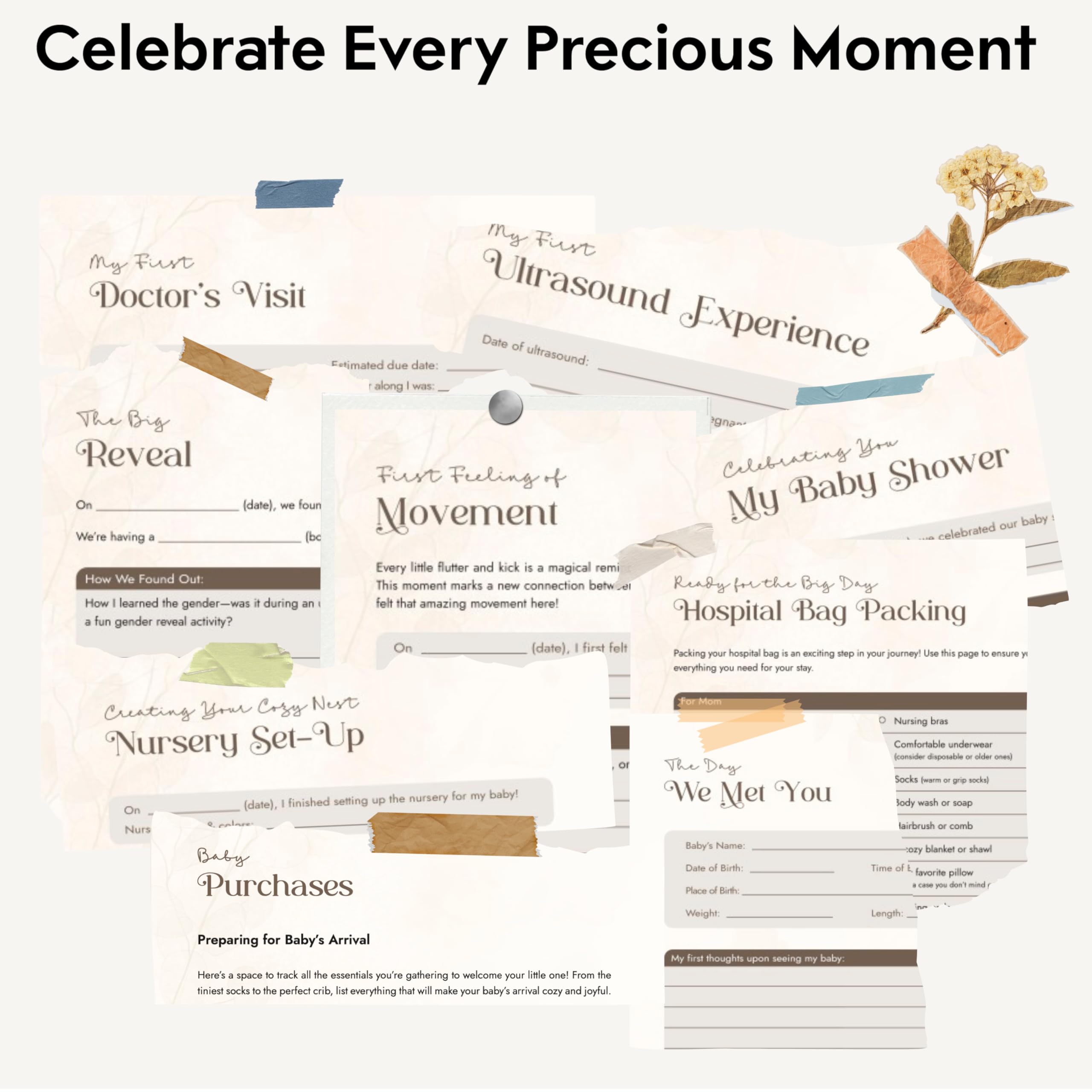 Pregnancy Journal, Memory Book for Moms to be