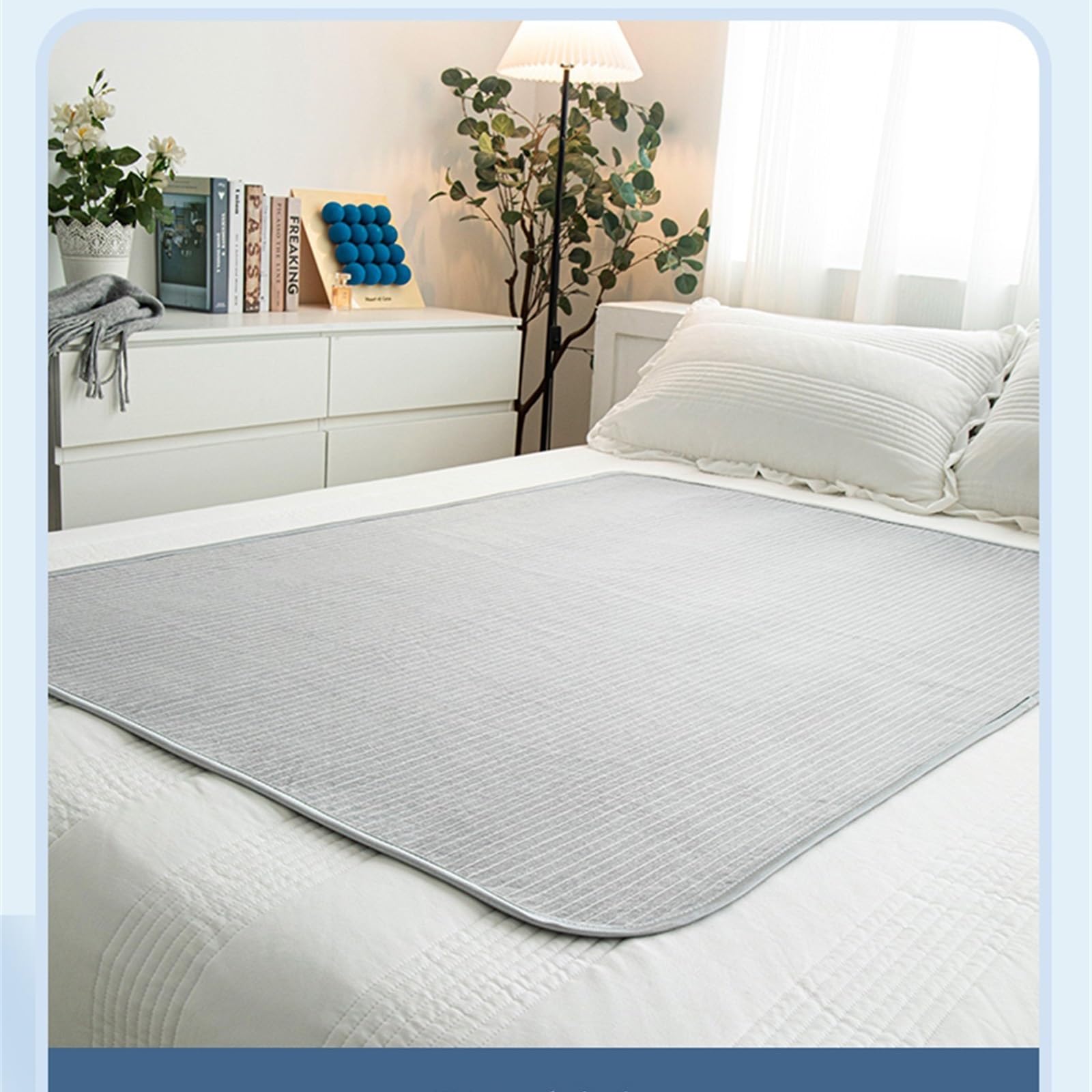 Empapadores Cama Adultos Verano Fibra De Lactancia Tejidos Lavables Impermeables Antideslizantes Incontinencia Protector De Cama for Cama Sofá, Suelo(Gray,180x200cm)