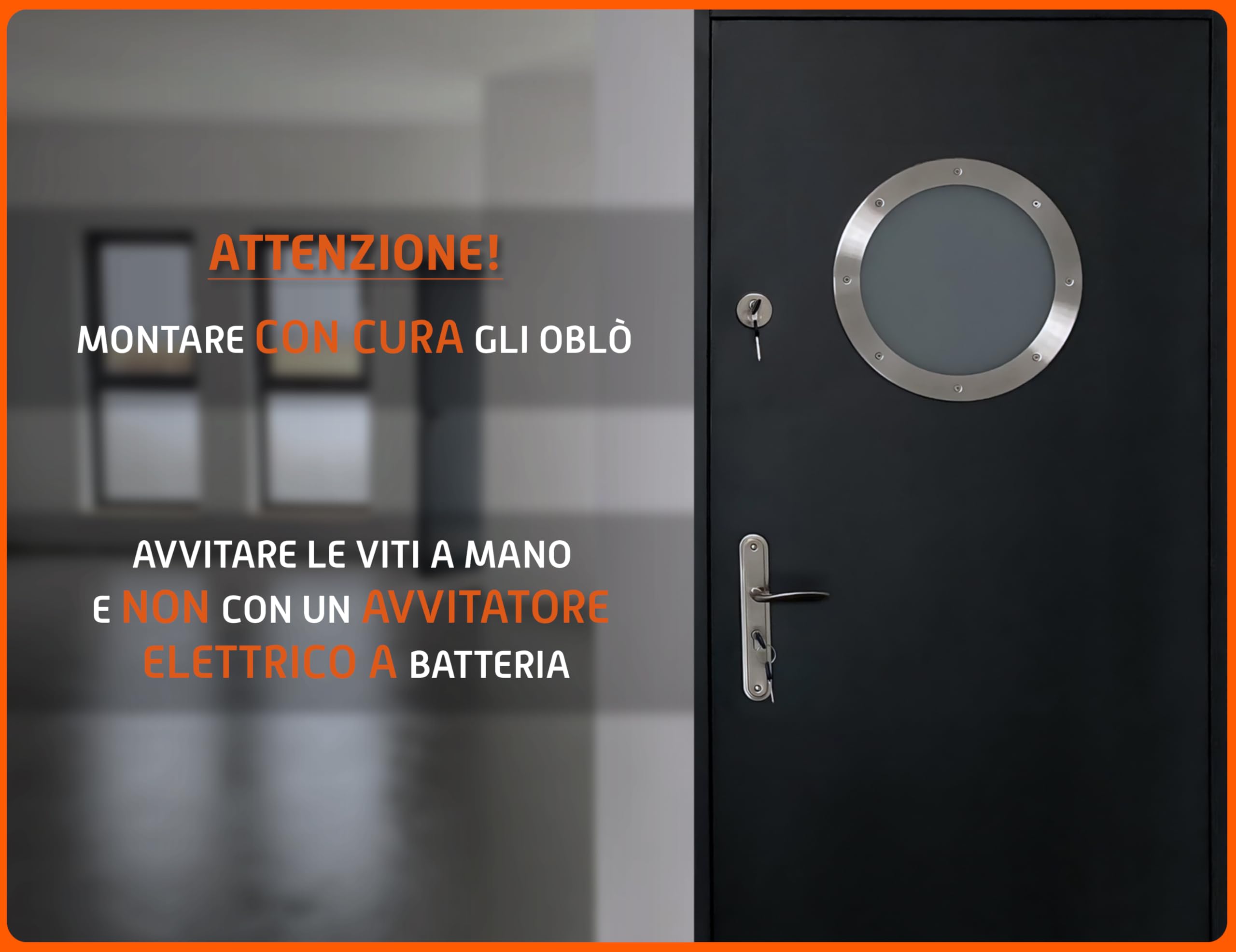 MLS Oblò B4000, Oblò per Porte, in Acciaio Inox, Vetro di Sicurezza, Adatto ha Porte di Spessore 40 mm, Viti di Fissaggio Visibili su Entrambi i Lati, Diametro 400 mm, Vetro Trasparente