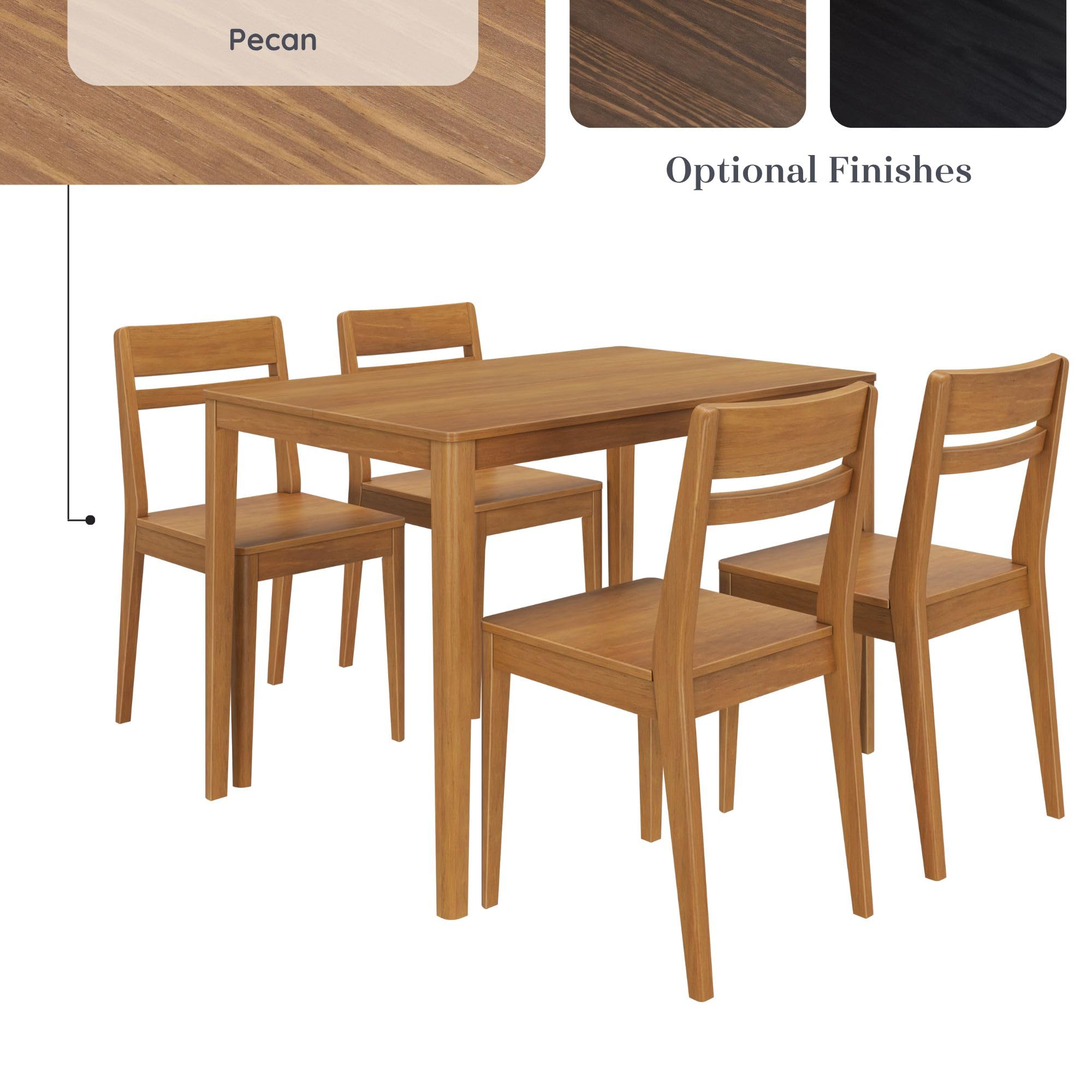Amazon.com: Grain & Grove Crew 5-Piece Dining Set – Solid Wood 43