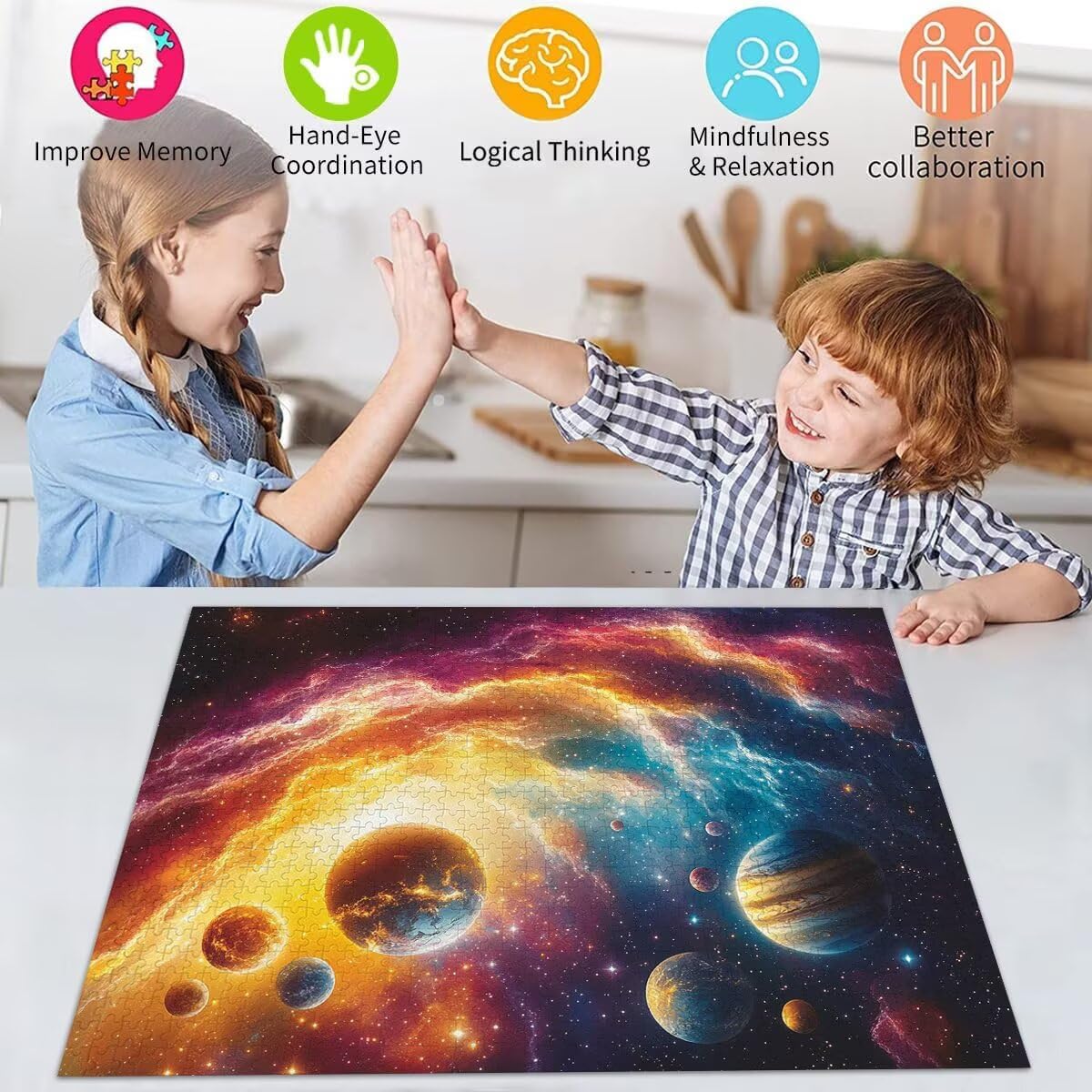 Sternenhimmel Puzzle für Erwachsene Kinder Anspruchsvoll 5000 Teile Impossible Klassische Puzzles Schwer Traum ab 8 9 10 Jahre für Mädchen Jungen Jigsaw Kunst Educa, für Geschenke 105x156cm t-969