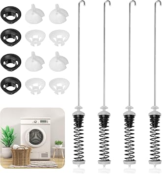 W11396716 W11171694 Washer Suspension Rod Kit 4 Pcs WTW5105HW0 WTW6120HW0 MVW6230HW0 WTW5100H for Whirl-pool Ken-more May-tag Suspension Rod Kit by Cenipar