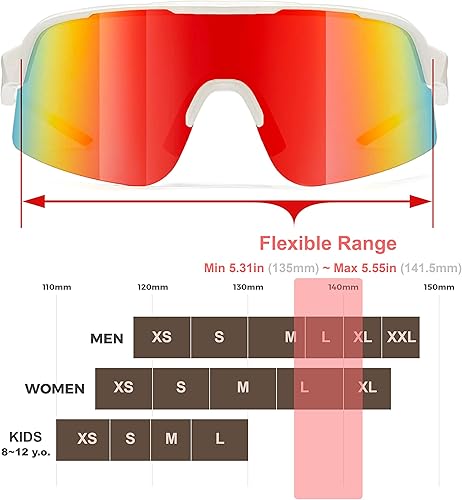 Miniatura 2 de EAZYRUN Large to Medium Polarized shield sunglasses for men baseball ski biking cycling running beach volleyball fishing