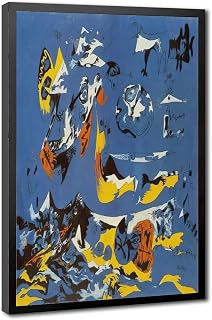 Blue (Moby Dick) Vintage Poster Abstract Expressionism by Jackson Pollock Prints Posters Canvas Deco Paintings Vintage Photography Wall Art For Office Living Room Hallway Hanging Frame 16"L X 24"W