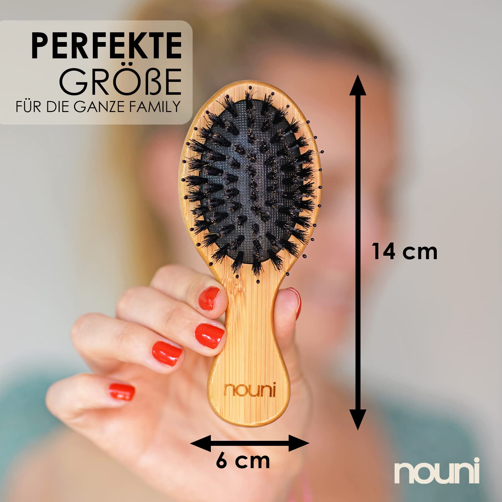 Spazzola per bambini in legno di bambù con setole di cinghiale | Kids Brush: senza tirare | Pettine massaggiante premium | Spazzola per capelli di Nouni