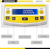 Vista 3 de CGOLDENWALL Balanza analítica digital Balanza de alta precisión Balanza electrónica digital para farmacia de laboratorio (7.05 oz 1mg)