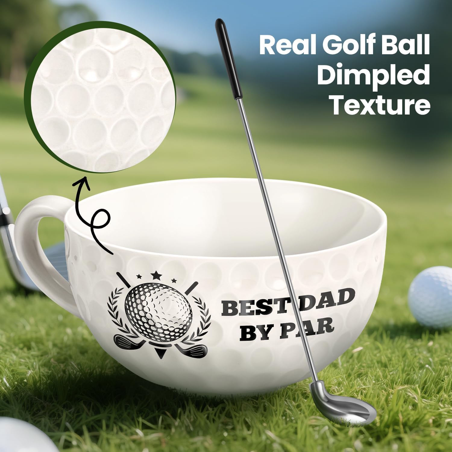 Funny Golfer Mug - Fathers Day Golf Gifts for Dad, Men, Husband, Unique Golf Gifts for Dad from Son Daughter, 16oz Best Dad by Par