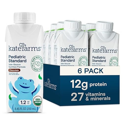 Vista 11 de KATE FARMS Organic Pediatric - Batido nutricional de vainilla con alto contenido en calorías, 0.42 oz de proteína, 27 vitaminas y minerales
