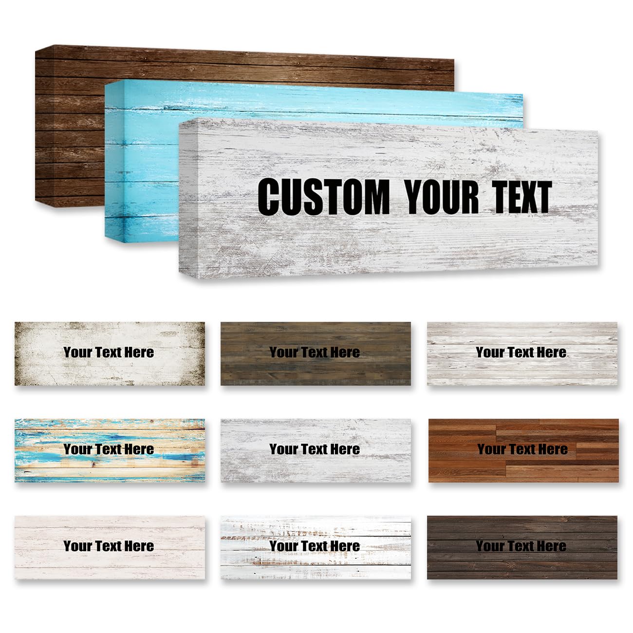 CXHOSTENT Personalized Quotes Sign Wall Decor Custom Text Canvas Art Print Customized Family Wood Signs Rustic Farmhouse Kitchen Decor Framed (15.00 x 45.00 cms) โ image 1