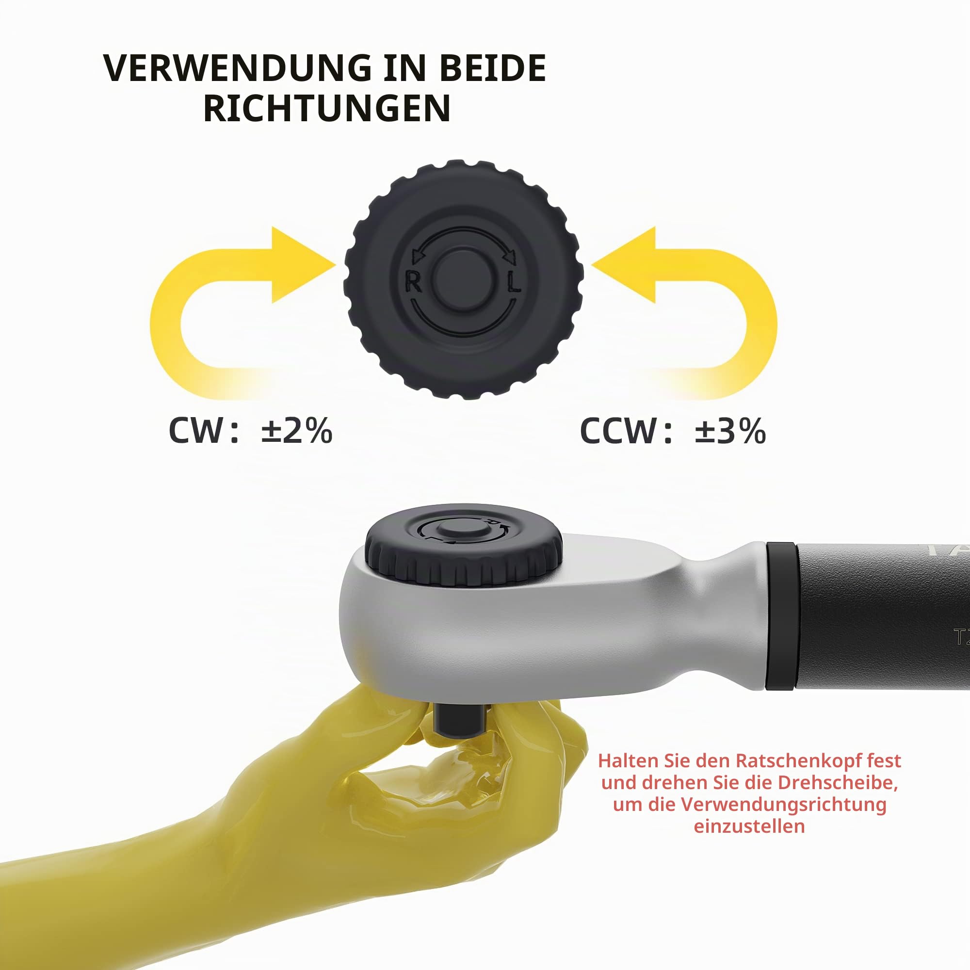 Digitaler Drehmomentschlüssel 1/2 Zoll, ± 2% Fehlergenauigkeit, 17-340 Nm Drehmomentschlüssel mit Summer und LED-Anzeige für Fahrrad Motorrad und Auto Reparatur