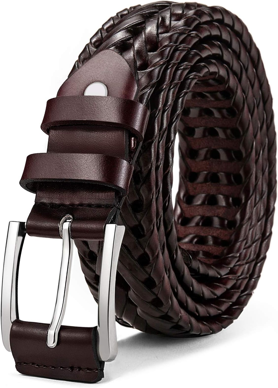 Mens Belts,Bulliant Leather Woven Braided Belts for Men Casual Jeans Golf,Anyfit,Gift Boxed