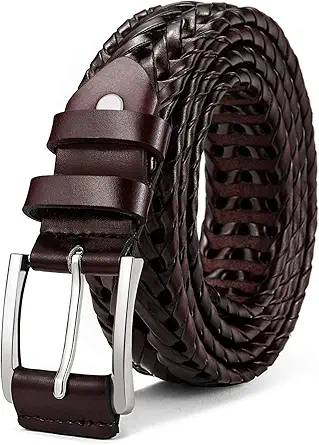 BULLIANT Mens Belts, Leather Woven Braided Belts for Men Casual Jeans Golf,Anyfit,Gift Boxed
