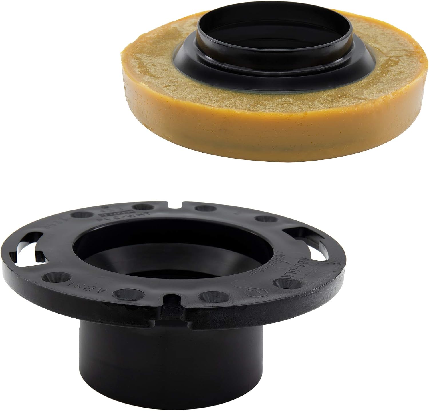 RecPro RV Toilet Closet Flange | 4x3 | ABS Plastic | Toilet-to-Floor Mount | RV Plumbing Accessories | (Flange Only)