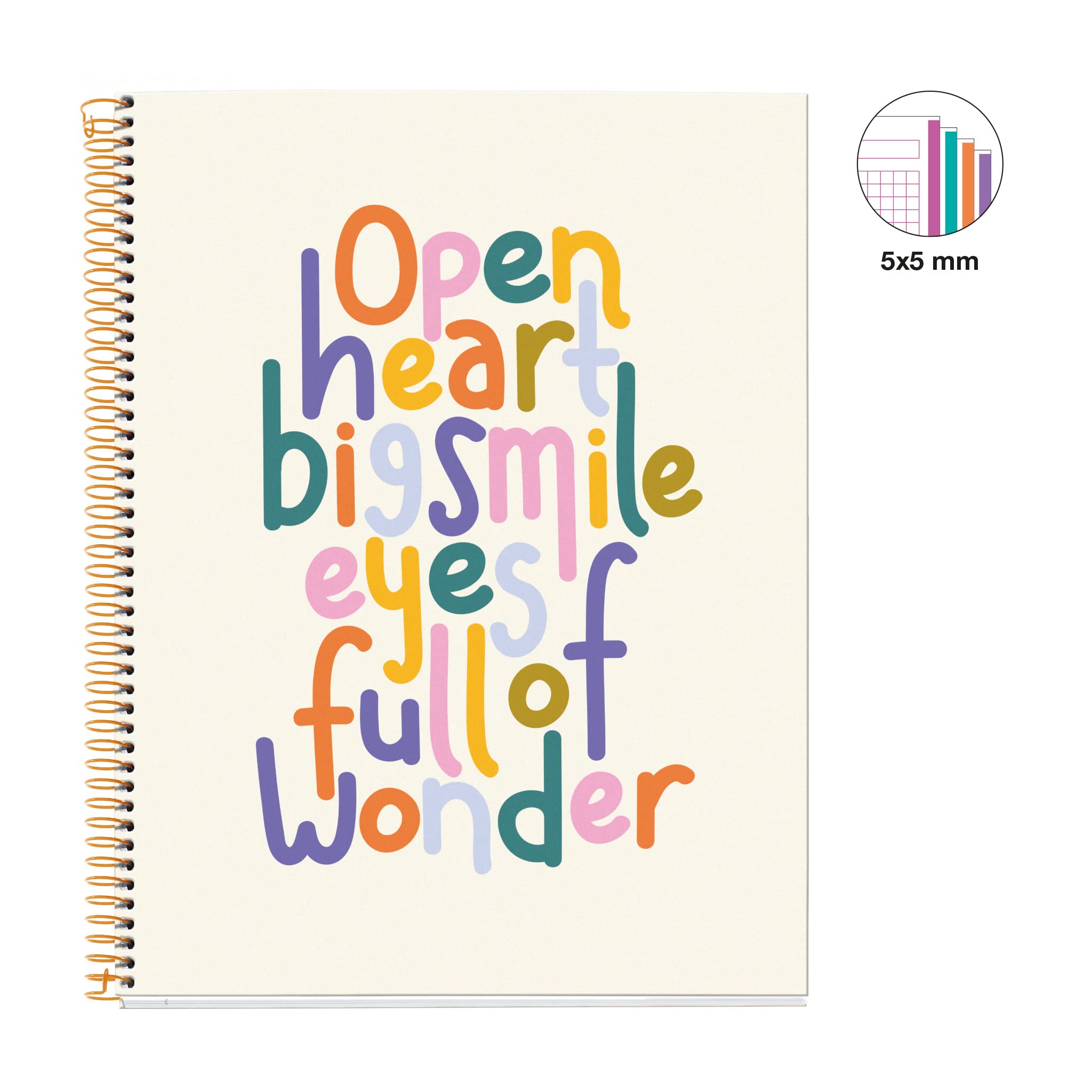 Miquelrius A4 Notebook 4 Stripes 5x5mm Squared 120 Sheets 70gsm Squared Spiral Notebook Squared Notebook School Supplies Cute Stationery - Image 2