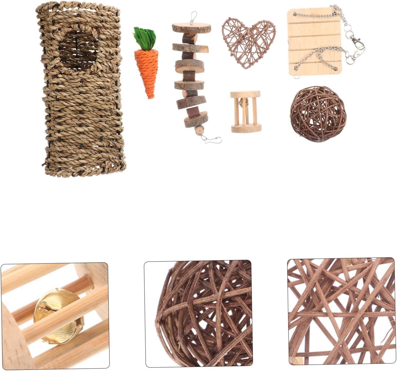 1set Hamster Chew Toys for and Guinea Pigs Natural Biting Playthings for Teething and Fun for Animals Oral Health and Exercise
