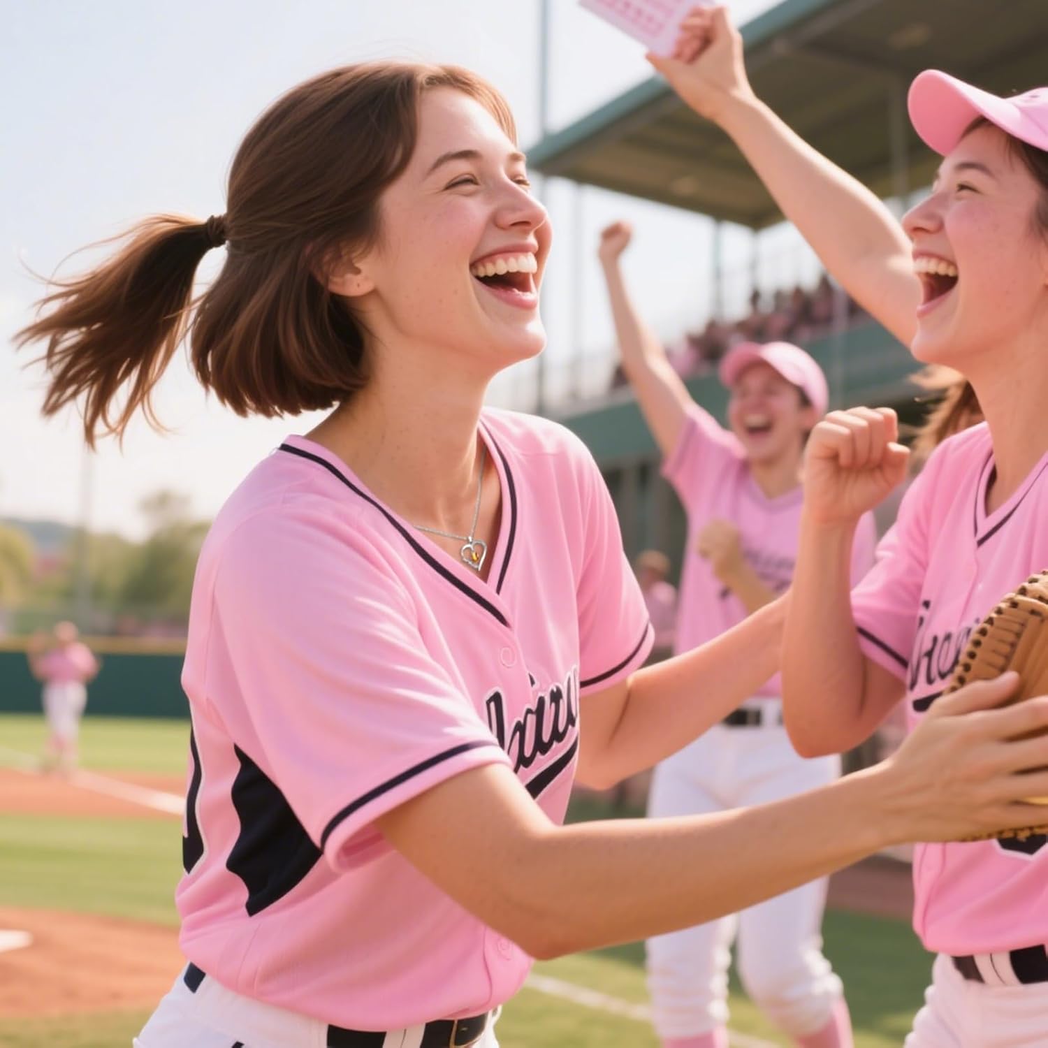 Sport Gift, Softball/Basketball/Soccer/Volleyball Charm Heart Pendant Necklace for Players, Sports Lover's Bday Gift - Image 4