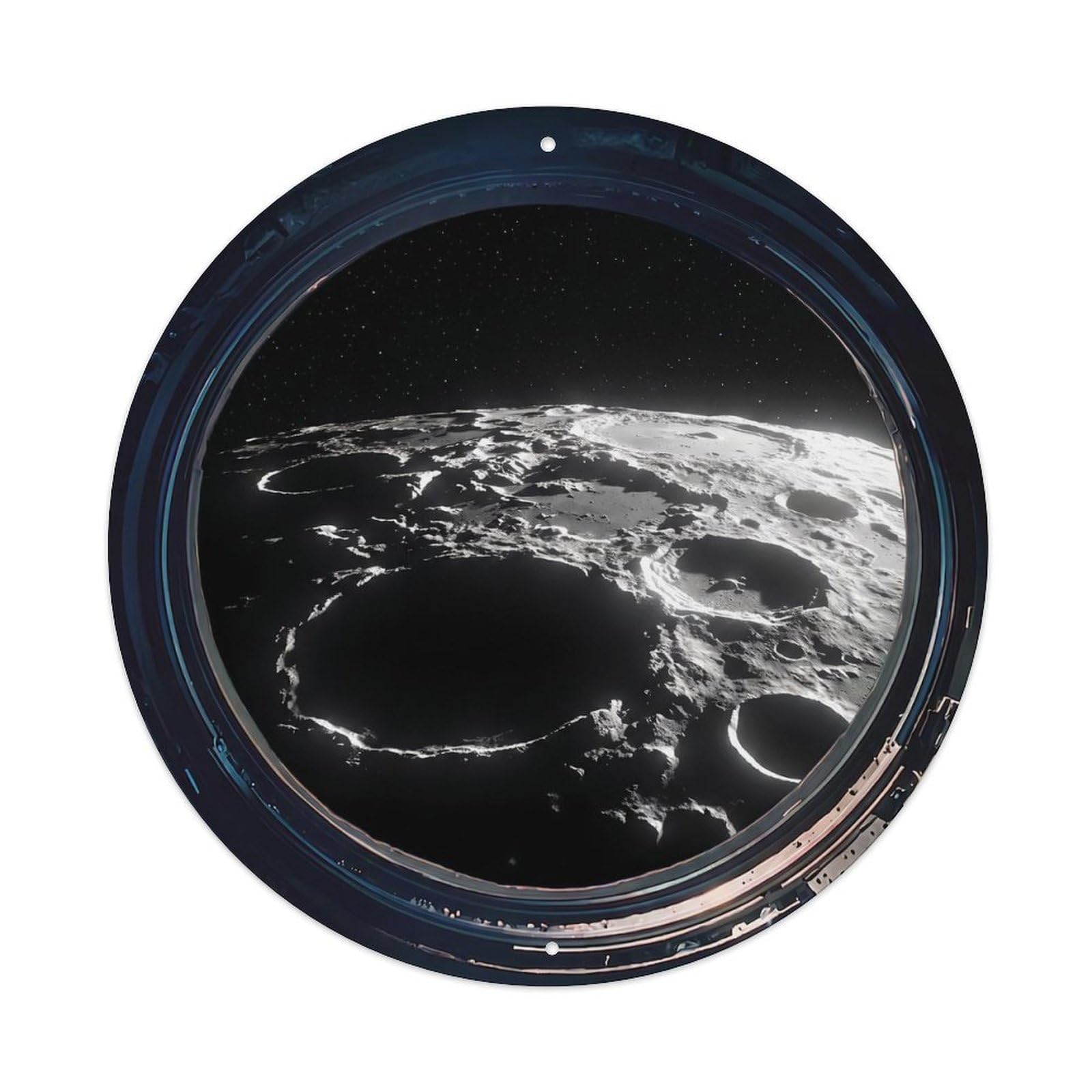Moon South Pole Shadows Metal Tin Sign