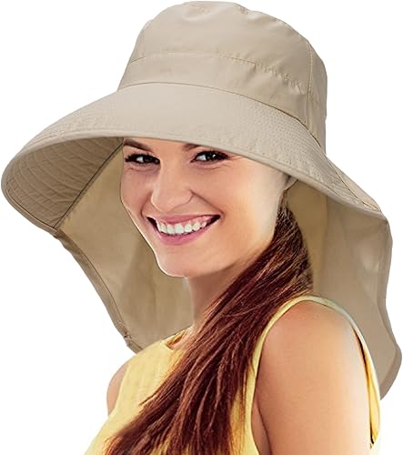 Miniatura 8 de Sombrero de pesca al aire libre de verano para mujer, sombrero de ala ancha UPF 50+, sombrero de pesca con protección UV, sombrero de senderismo con
