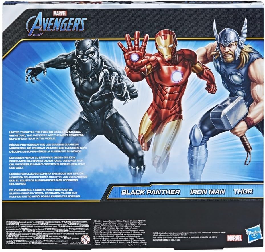 Marvel Avengers Titan Hero Series Black Panther Thor Iron Man 3-Pack