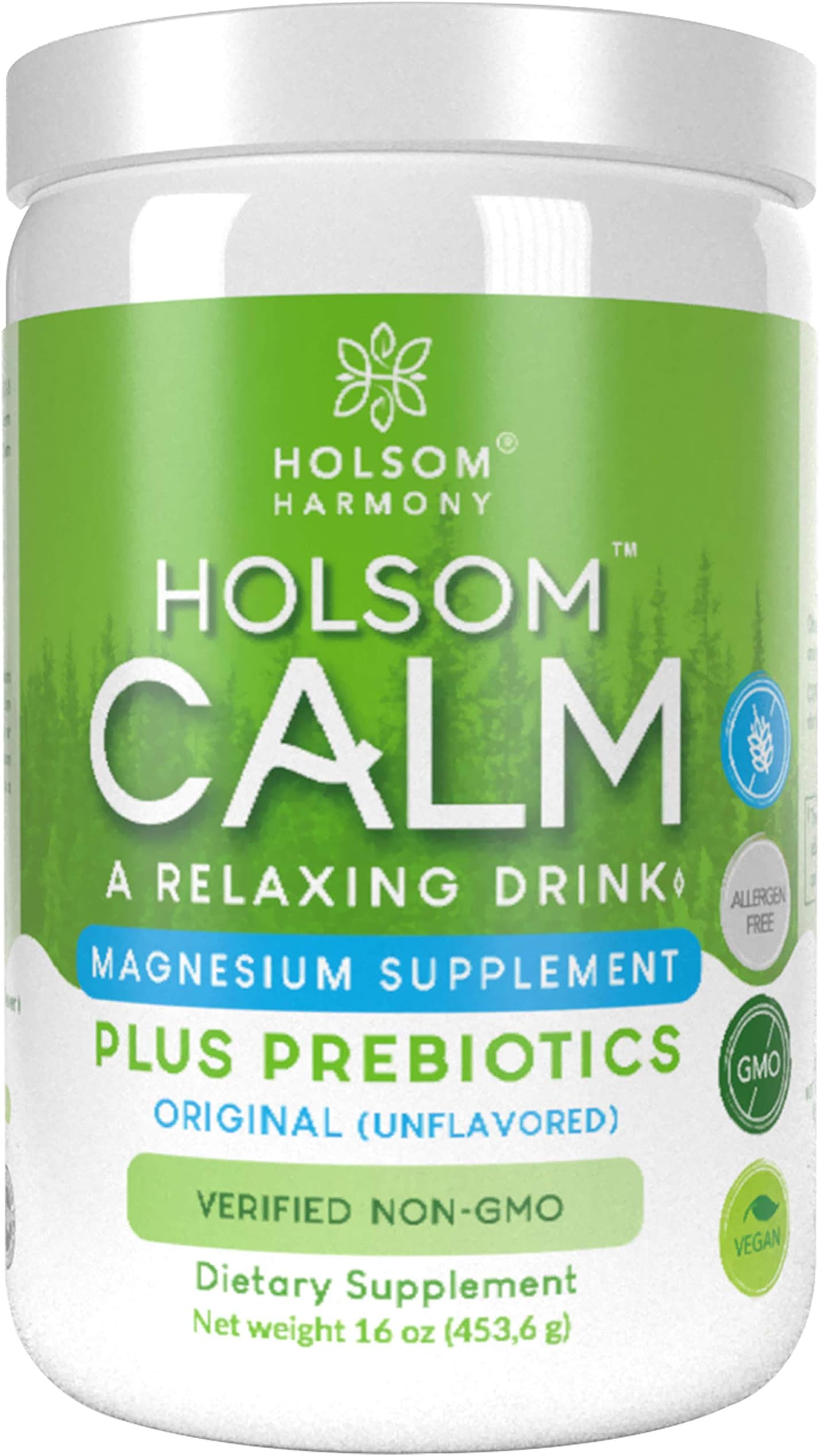 Calm Magnesium Powder, Anti Stress Supplement with Prebiotics (UNFLAVORED)