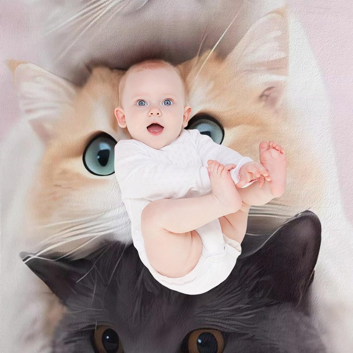 Cats Blanket Super Soft Warm Flannel Throw Blankets Lightweight Breathable Bath Towel Cozy Luxury Blanket for Couch Home Decor Tapestry for Travel Camping