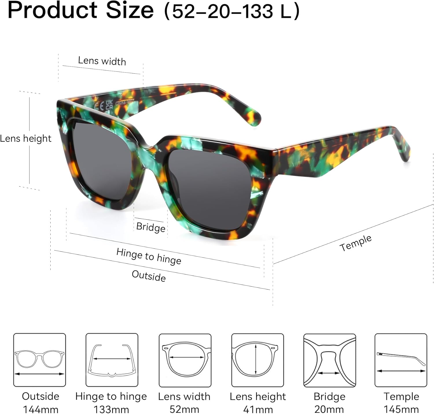ZENOTTIC Polarized Sunglasses Women Trendy: Square Designer Sun Glasses - Retro Shades for vacation with UV400 Protection - Image 6