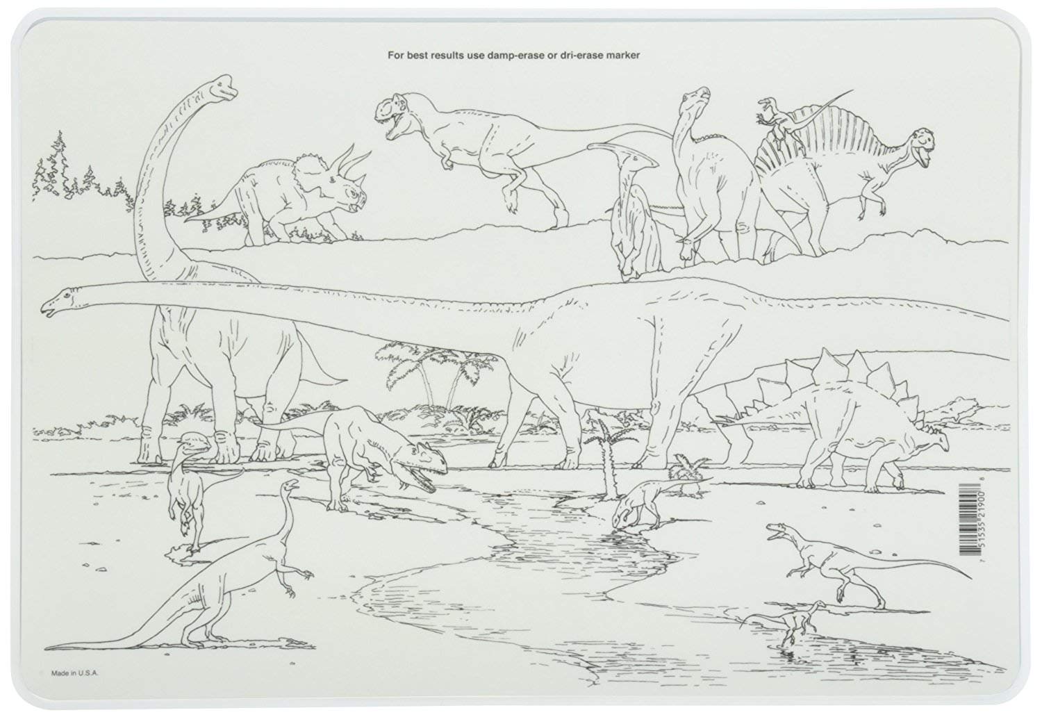 Painless Learning Educational Placemats for Kids Dinosaurs Laminated Washable Reversible Activities 2 Pack