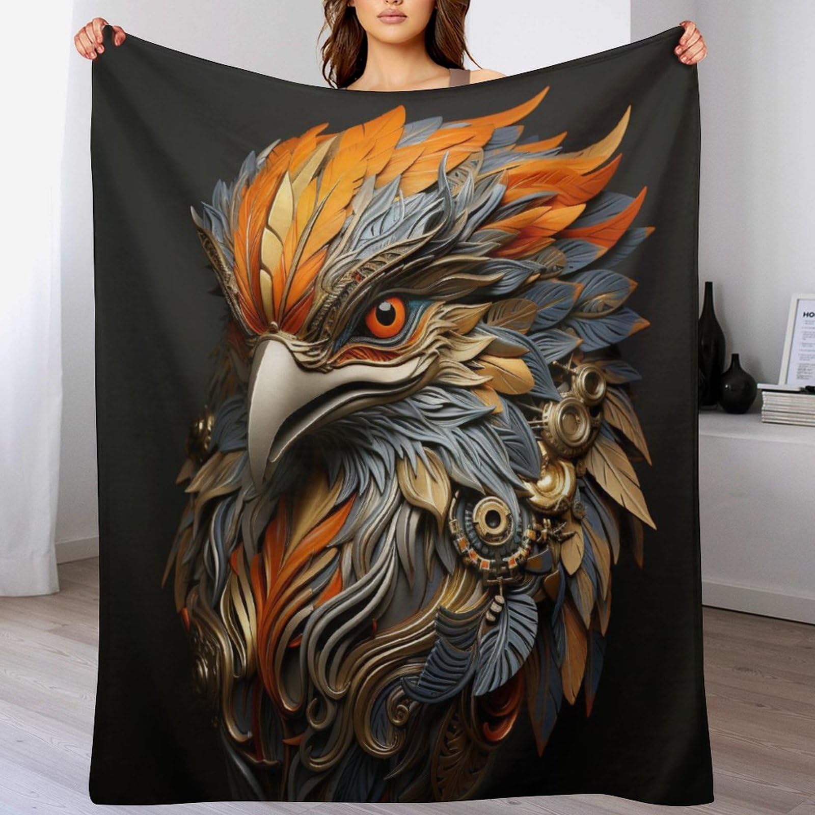 Manta de águila extra grande de 140x180 cm suave para sofá 1